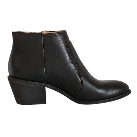 Madewell Black Leather Janice‎ Zip Ankle Boots- Size 6 - Picture 2 of 8